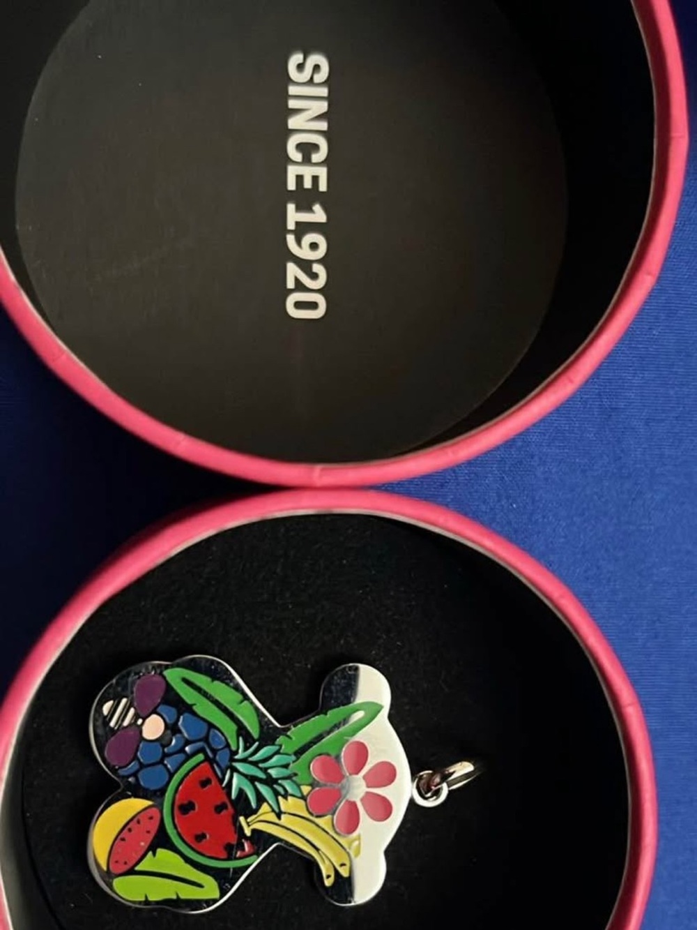 Colorful Fruit Enamel Pendant Charm - Pink Accent